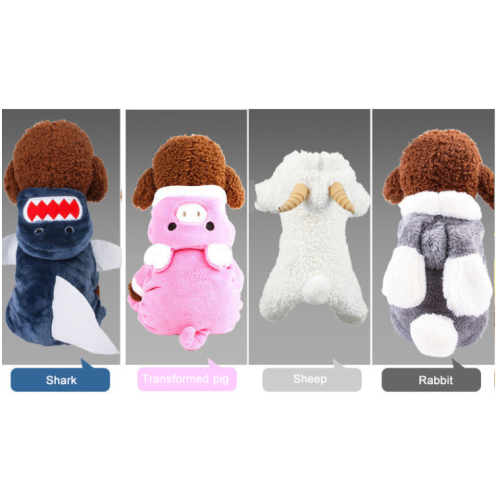 cotton fleece Pet jumpsuit cartoon dog winter coat